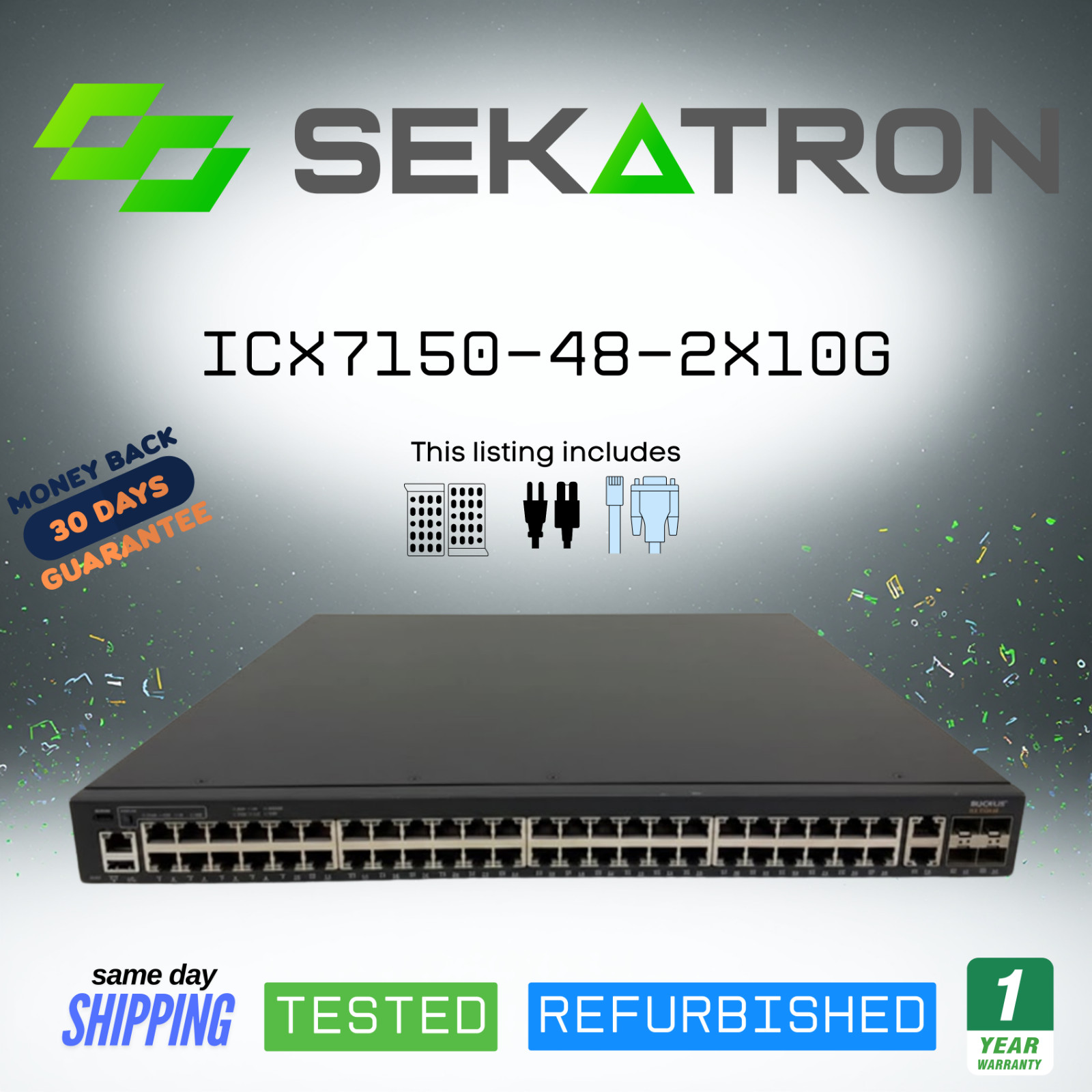 🔀 Brocade ICX7150-48-2X10G 48× Gigabit • 2× 10GbE • Enterprise Switch ⚡FastShip