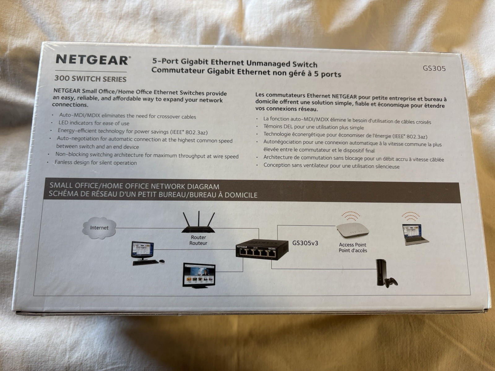 Netgear 5-Port Gigabit Ethernet Unmanaged Essentials Switch (GS305)