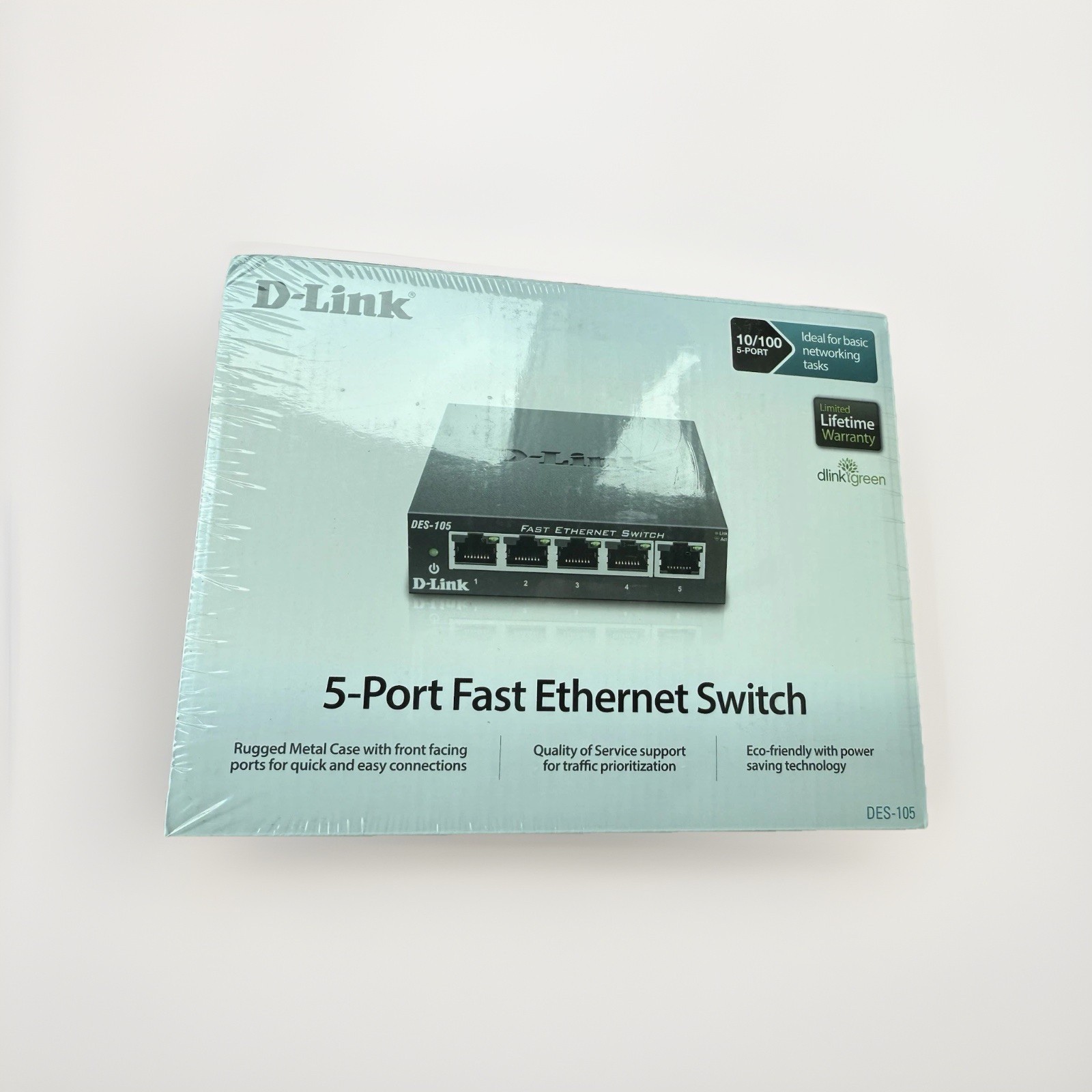 D-Link DES-105 5-Port Fast Ethernet Switch 100Mbps Standalone Unmanaged Layer 2