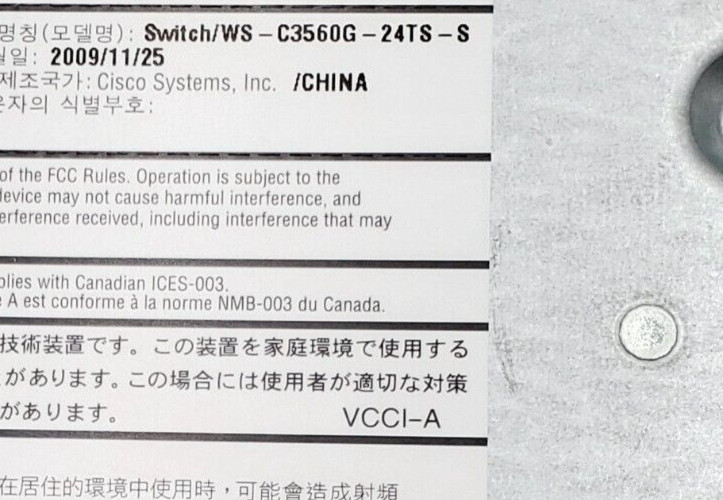 Cisco Catalyst 3560G-24TS Switch 10/100/1000T + 4 SFP + IPB Image