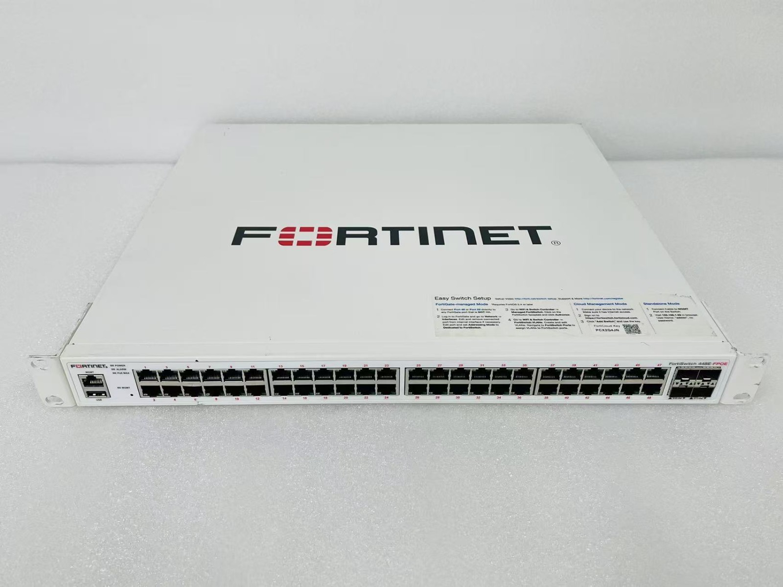Fortinet FS-448E-FPOE 48x RJ45 PoE+& 4x 10G SFP+ Ports Layer 3 Managed Switch