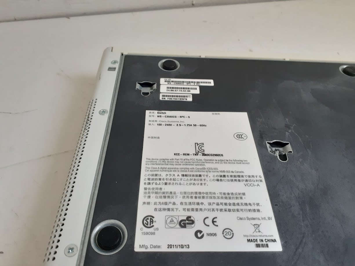 Cisco Catalyst 3560-CG Series POE Network Switch WS-C3560CG-8PC-S