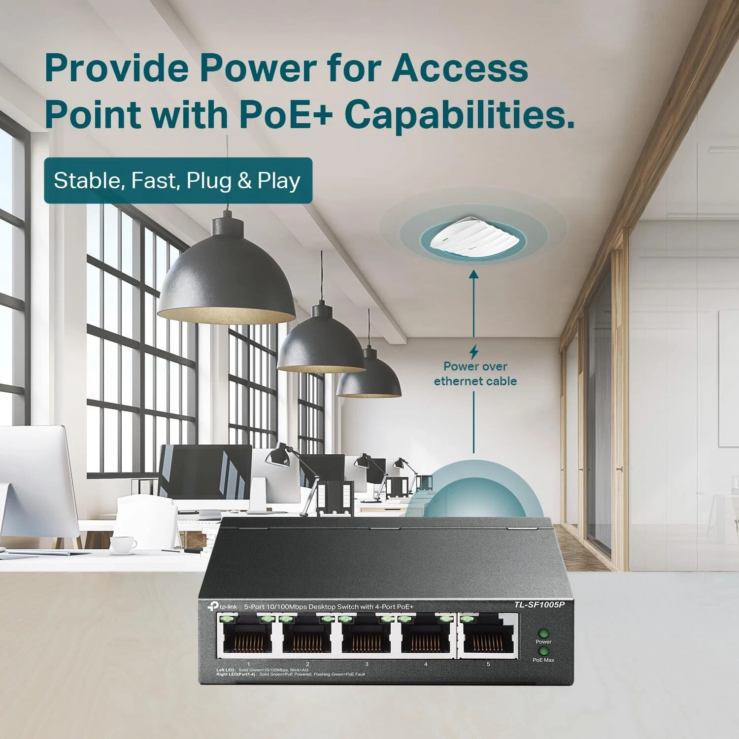 TP-LINK TL-SG1005P 5-PORT GIGABIT DESKTOP PoE+ SWITCH 65w #28