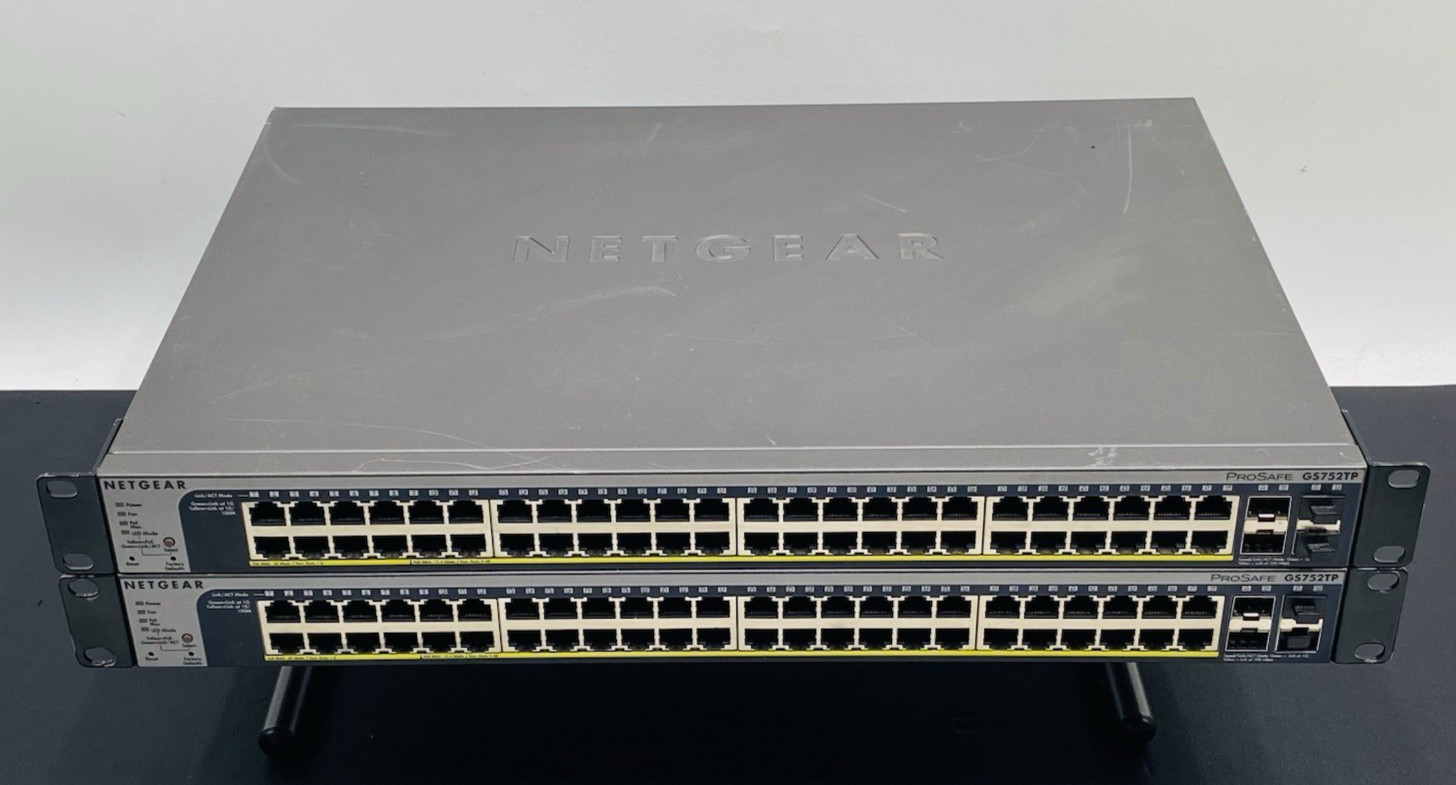 Lot of 2 Netgear GS752TP ProSafe 48-Port Gigabit Smart Switch with PoE