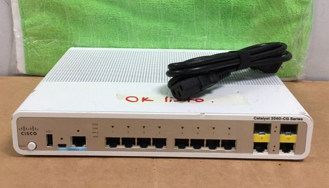 Cisco WS-C3560CG-8TC-S 8-Port Gigabit Compact Switch NO RACK EARS (TESTED)