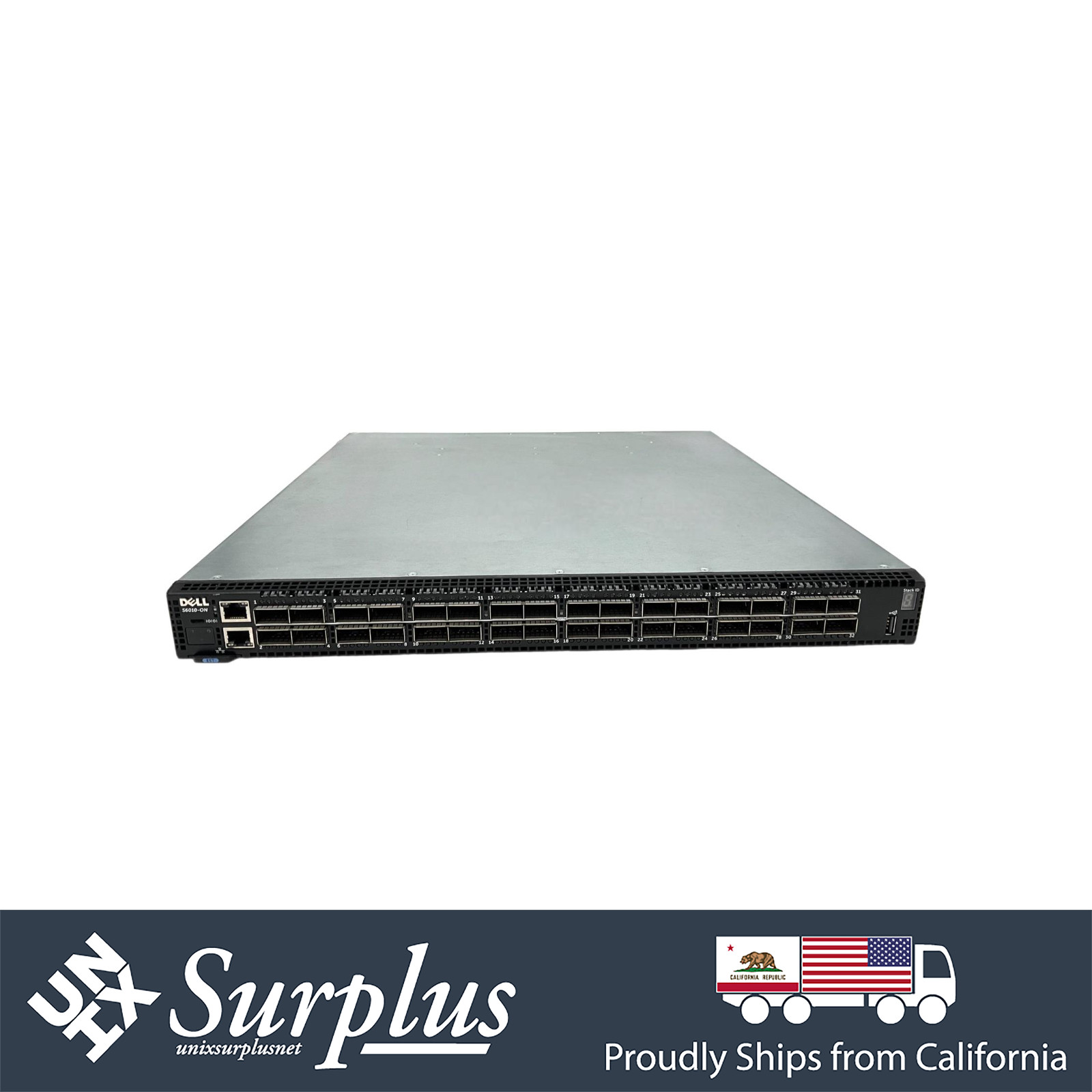 32 Port 40GbE QSFP+ Dell SONIC Open Source Switch Broadcom Trident 2 No Rails