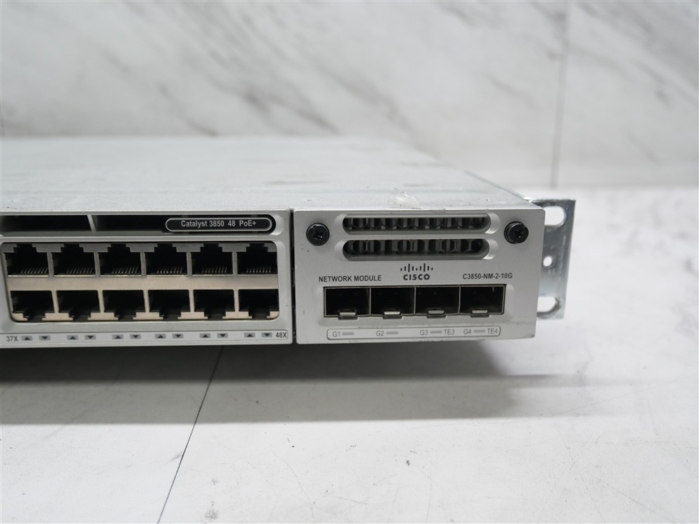 Cisco WS-C3850-48PW-SZ V04 48 Port Switch w/ 2 x Power Supplies! TESTED!
