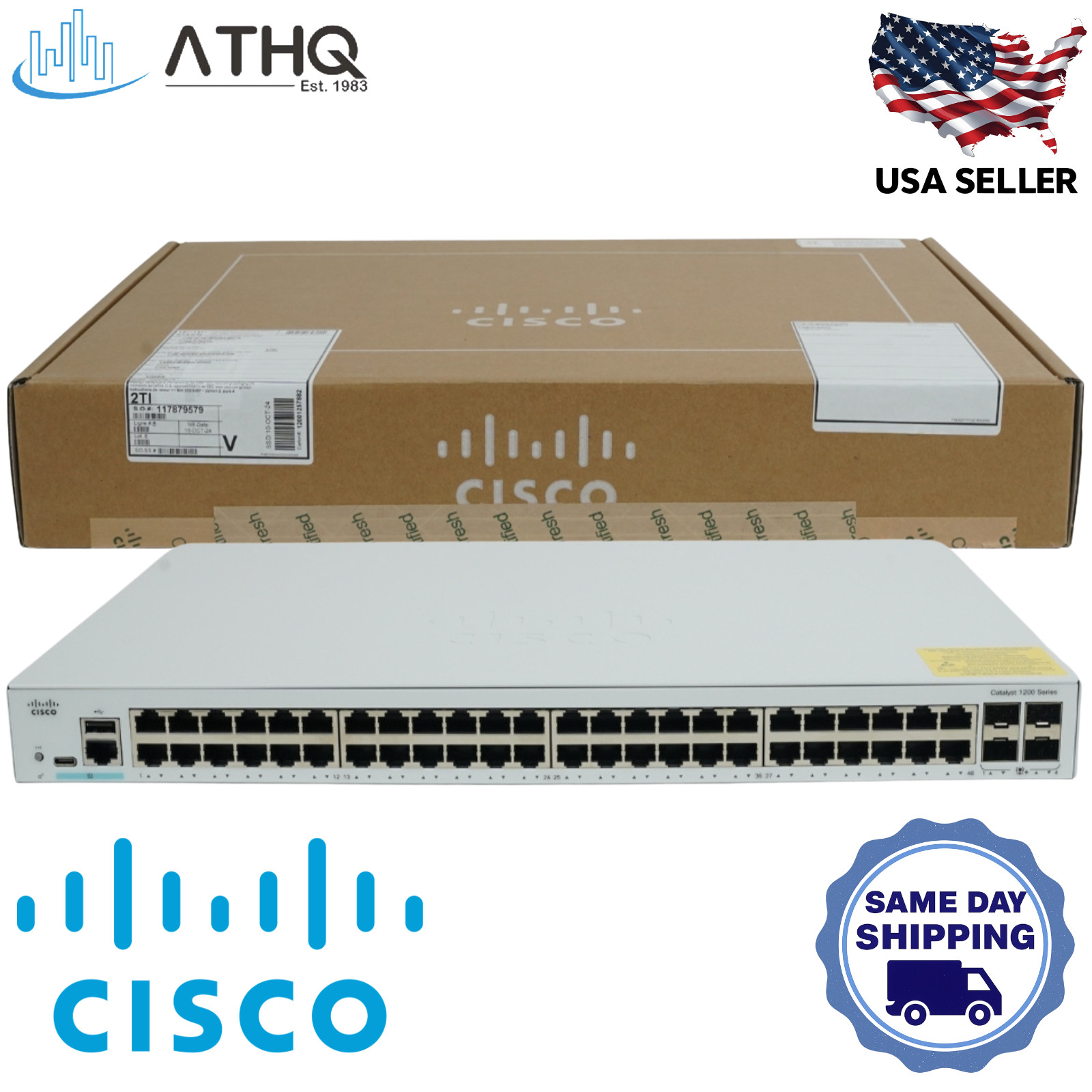 Cisco Catalyst C1200-48T-4X 48-Port GE Smart Switch 4x 10G SFP+ L3 – Refresh