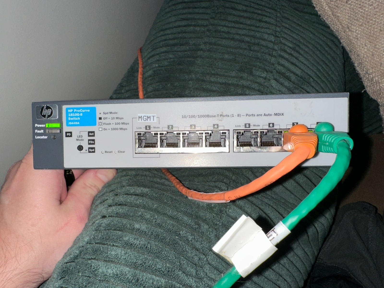 HP ProCurve 1810G-8 J9449A 8-Port Gigabit Web Managed Switch Tested No Adapter