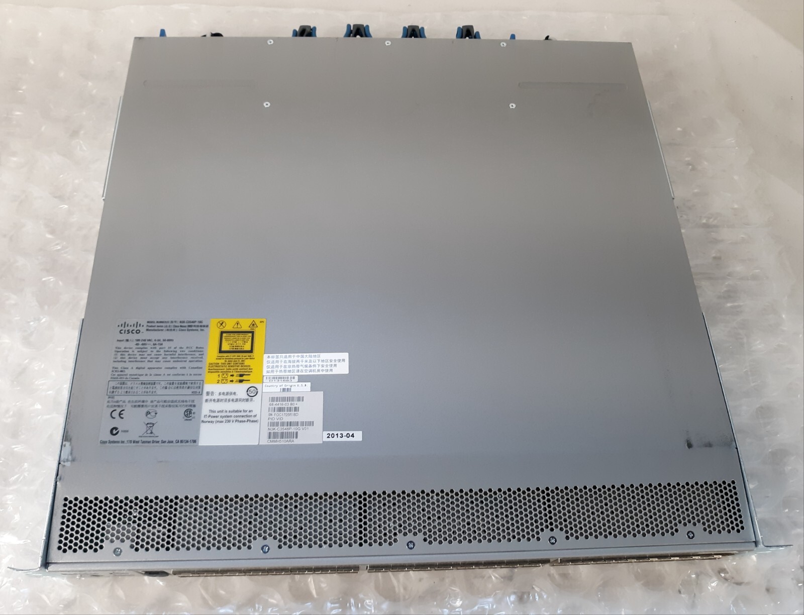 Cisco Nexus N3K-C3548P-10G V01 48-Port 10GB SFP+ Switch w/ 2x 400w PSU + Cord