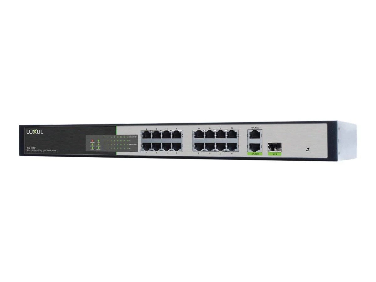 Luxul XFS-1816P Network Uplink Smart Switch 18-Port 16 PoE+ 2 Gig * NEW *FRESHP