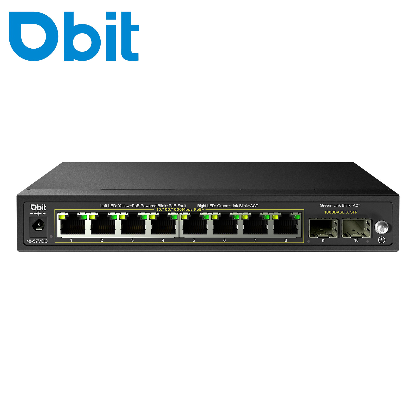 10-Port Gigabit PoE Network Switch with 8 PoE+ Ports with 2 Combo SFP Slots 125W