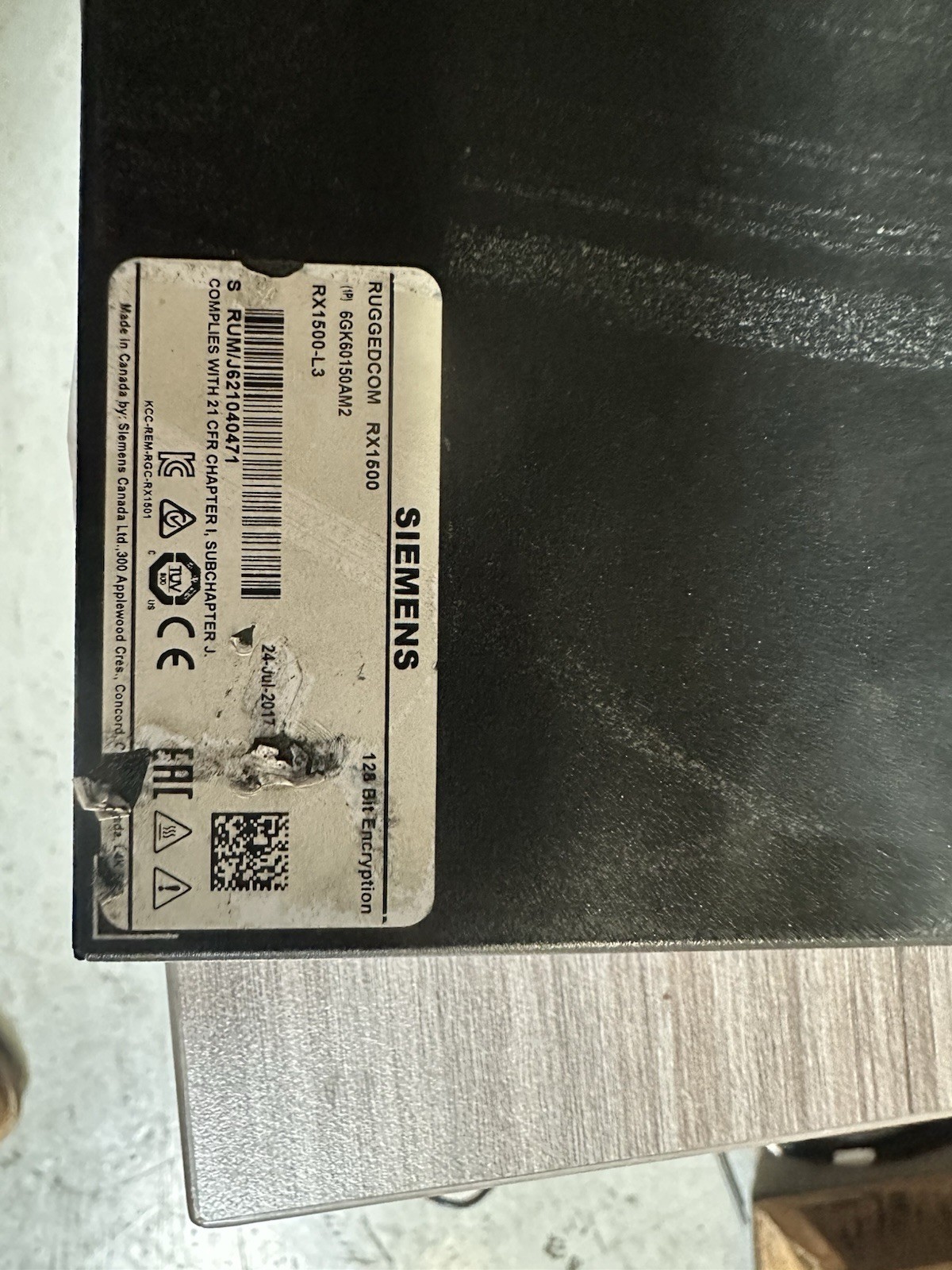 RX1500-L3 SIEMENS RUGGEDCOM RX1500PN–6GK60150AM2 INDUSTRIAL NETWORK SWITCH