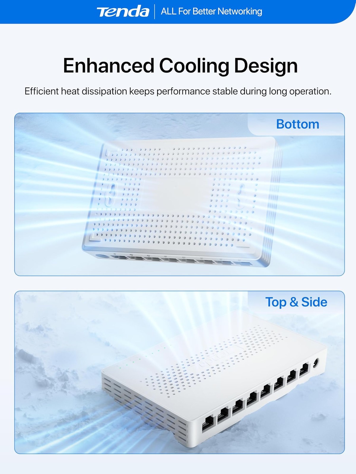 Tenda 8 Port 2.5G Ethernet Switch, Multi-Gigabit 2.5Gb Ethernet Splitter, Unm…