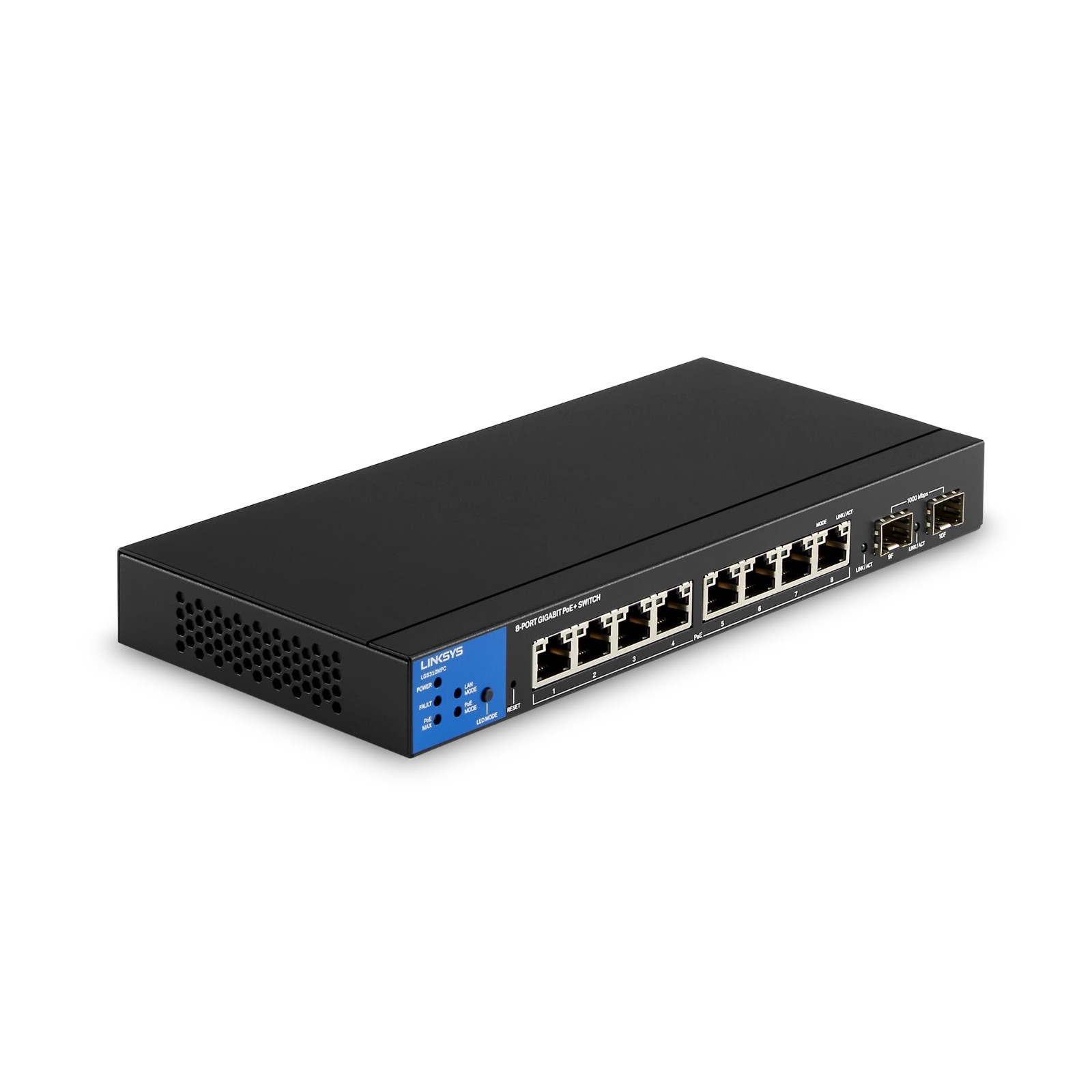 Linksys 8-Port Managed Gigabit PoE+ Switch 110W w/ 2 Uplink Gigabit – LGS310MPC