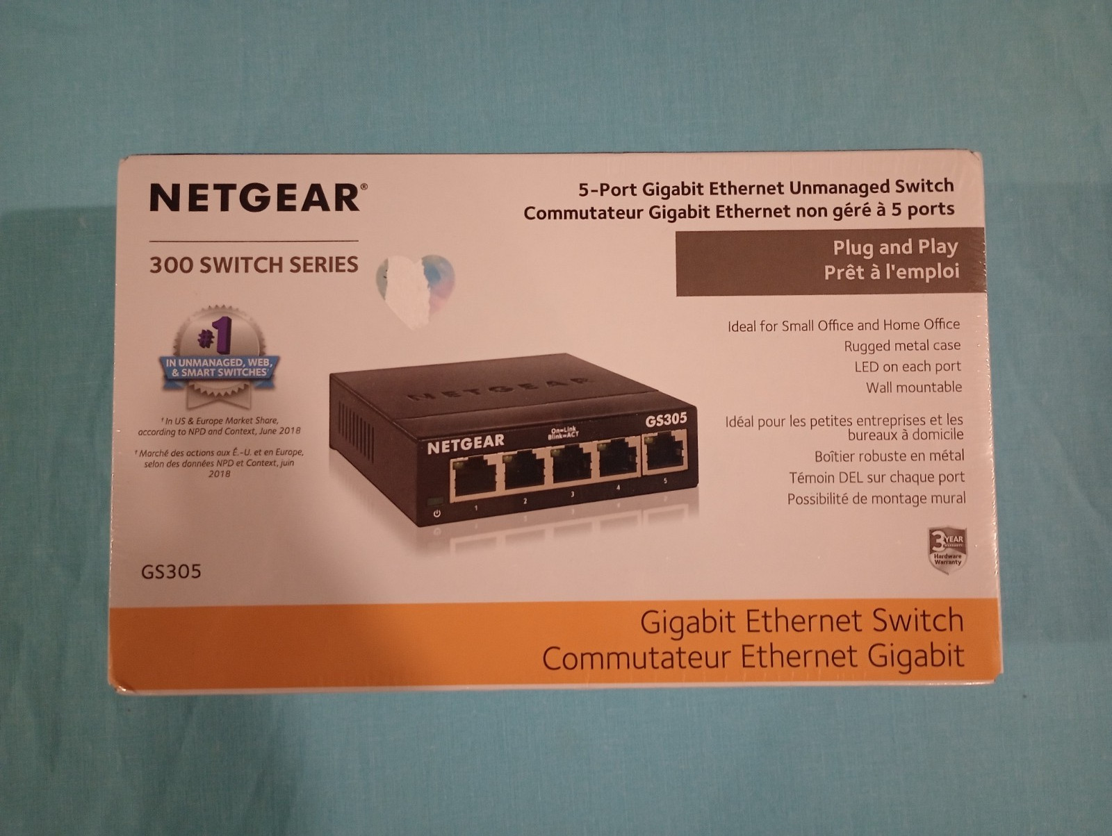 NETGEAR GS305 5-Port Gigabit Ethernet Unmanaged-Switch