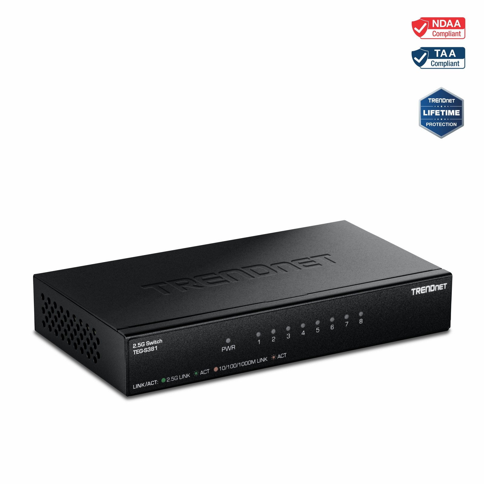 Trendnet TEG-S381 8-Port 2.5G Switch, 40Gbps, Wall Mountable
