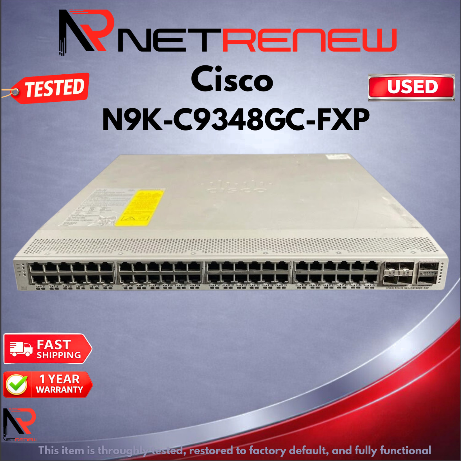 Cisco N9K-C9348GC-FXP Switch 48x 1GB RJ-45 4x 25GB SFP28 2x 100GB F2B