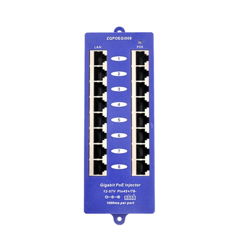 Multifunction 8 Port Gigabit Poe Injector PVC Design For Various Networking