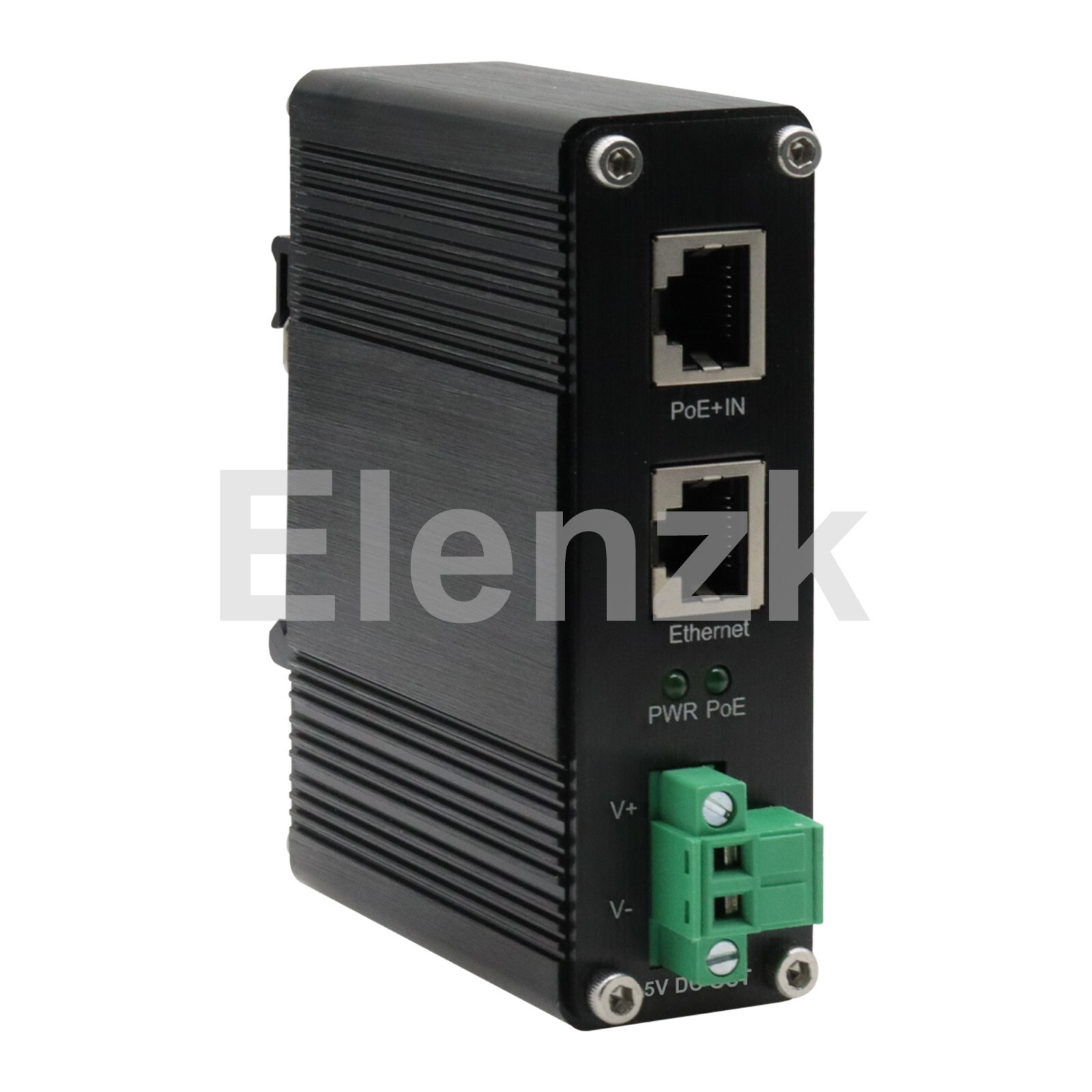 Industrial Ethernet PoE Splitter PoE 802.3at/bt 5V Input, 20W Output DIN Rail