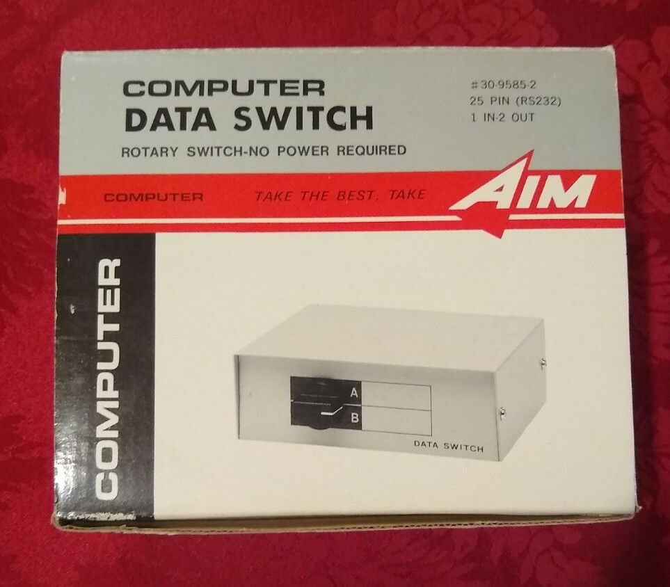 AIM Computer DATA Rotary SWITCH–No Power Required AB 2 WAY #30-9585-2 Taiwan