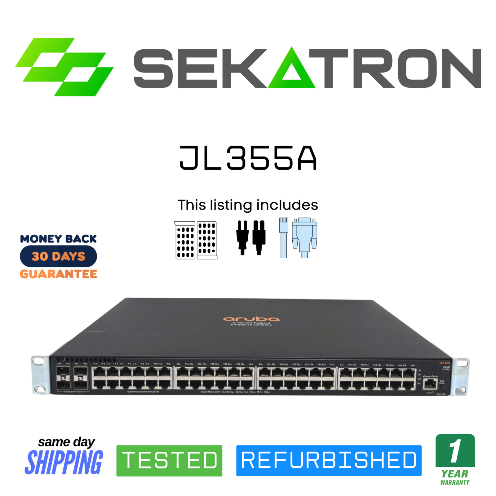 🌿 HPE Aruba JL355A • 2540 48G 4SFP+ • Layer 2/3 Lite Managed Switch • Tested ⚡