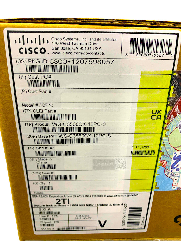 WS-C3560CX-12PC-S I New Cisco Catalyst 3560-CX 12 Port PoE IP Gigabit Switch