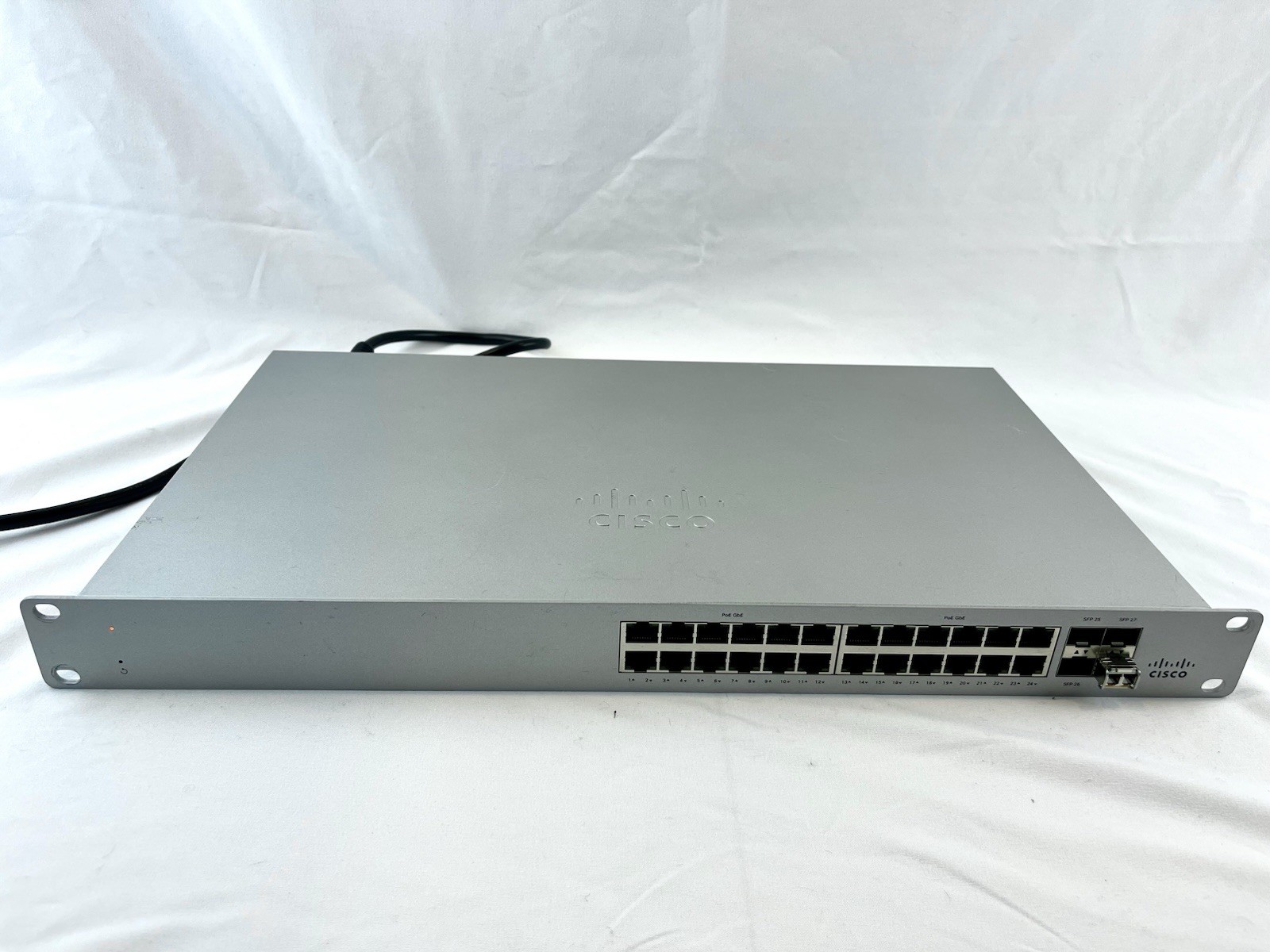 Cisco Meraki MS120-24P-HW 24-Port Gigabit PoE+ Switch, UNCLAIMED + MA-SFP-1GB-SX