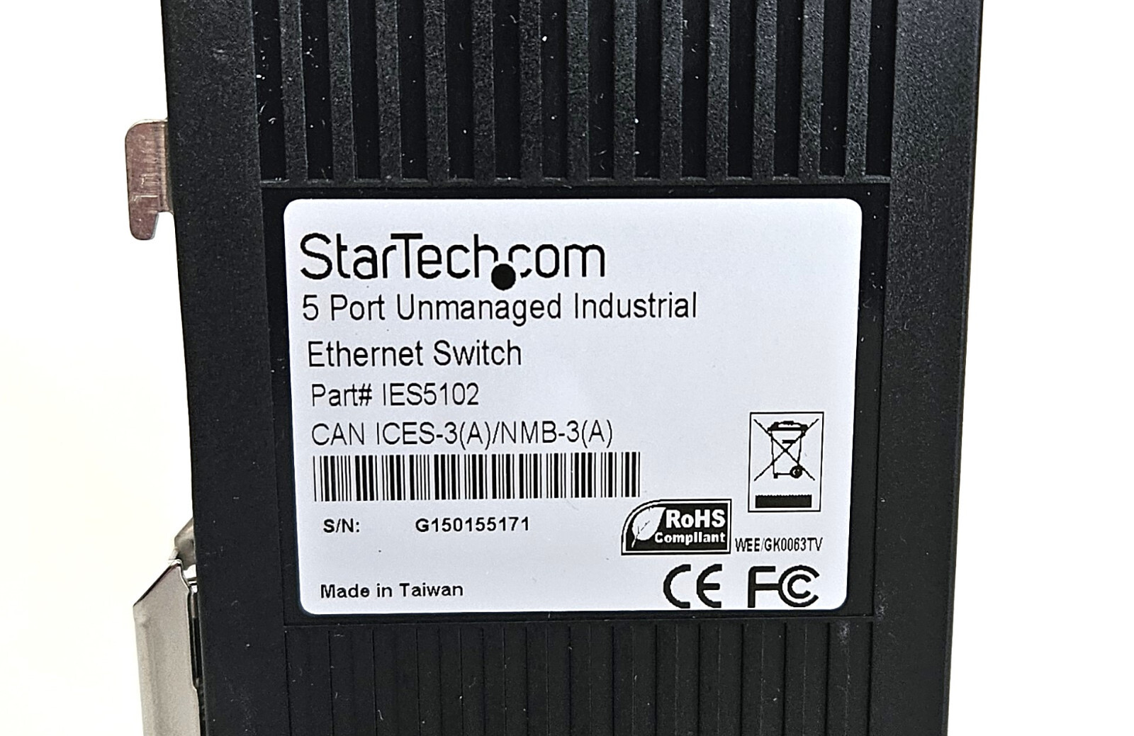 Startech.Com IES5102 Ethernet Switch 5-port Unmanaged Industrial