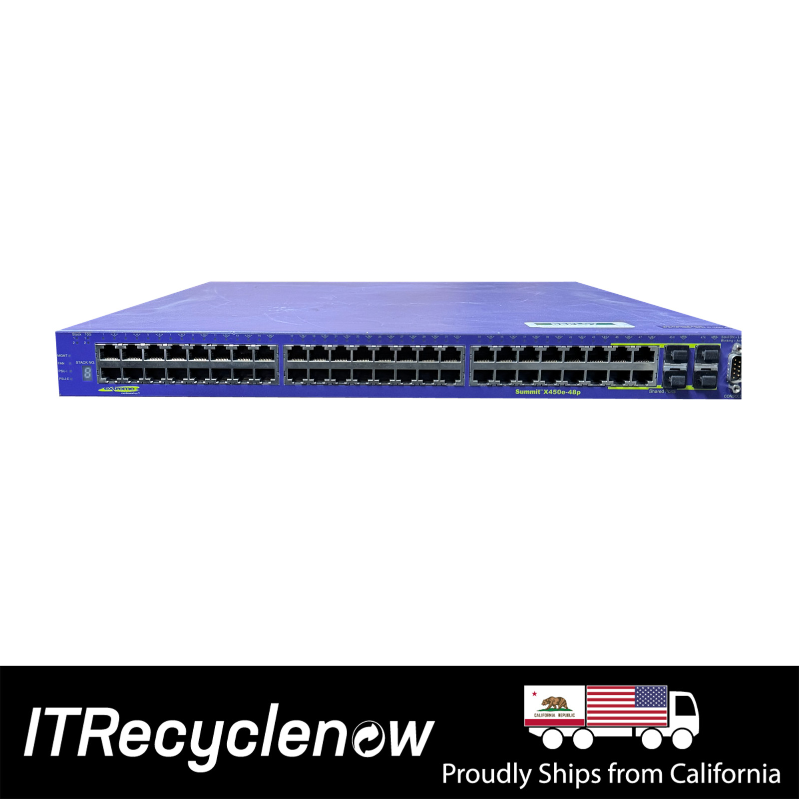 Extreme Networks Summit X450e-48P 16148 44 Port Ethernet Switch PoE Layer 3