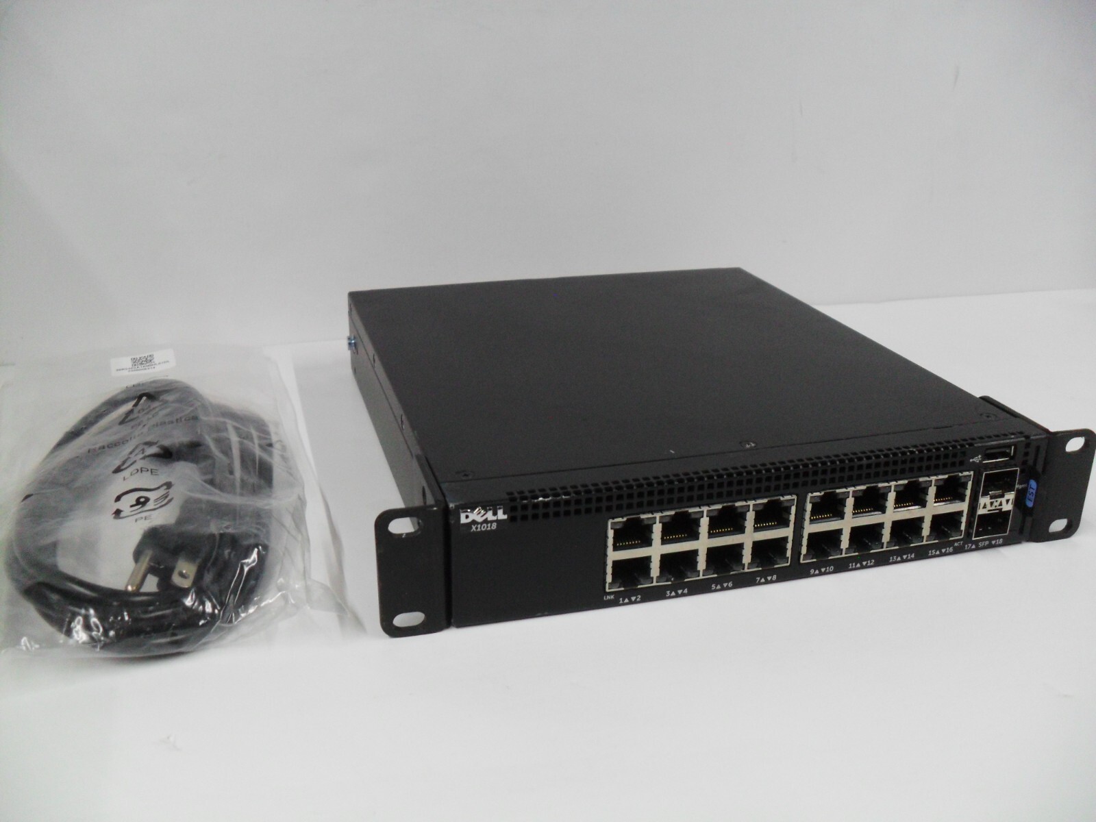 Dell X1018 16 Port Gig PoE 2 X SFP Managed Switch E10W Tested & Factory Reset