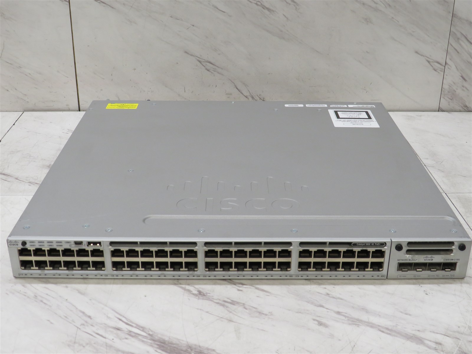 Cisco WS-C3850-48P-L 48 Port Gigabit PoE+ Switch w/ C3850-NM-4-1G 1x PSU