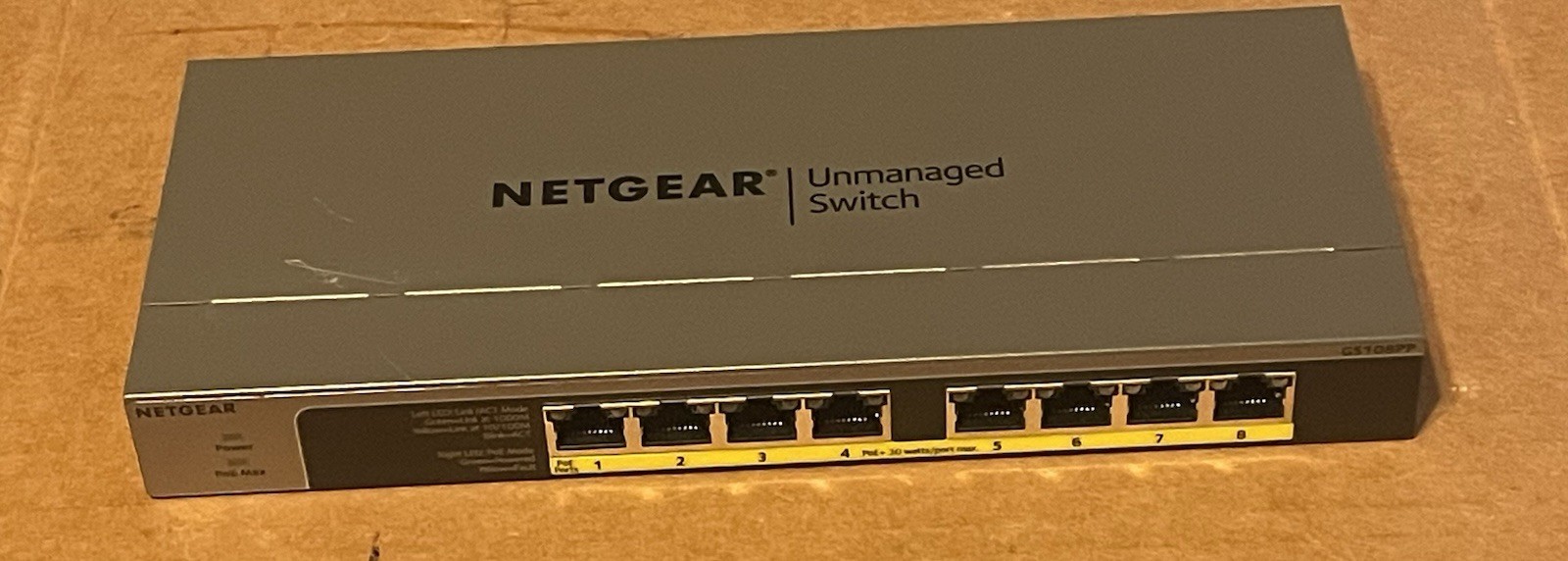 NETGEAR GS108PP 8-PORT GIGABIT PoE UNMANAGED SWITCH