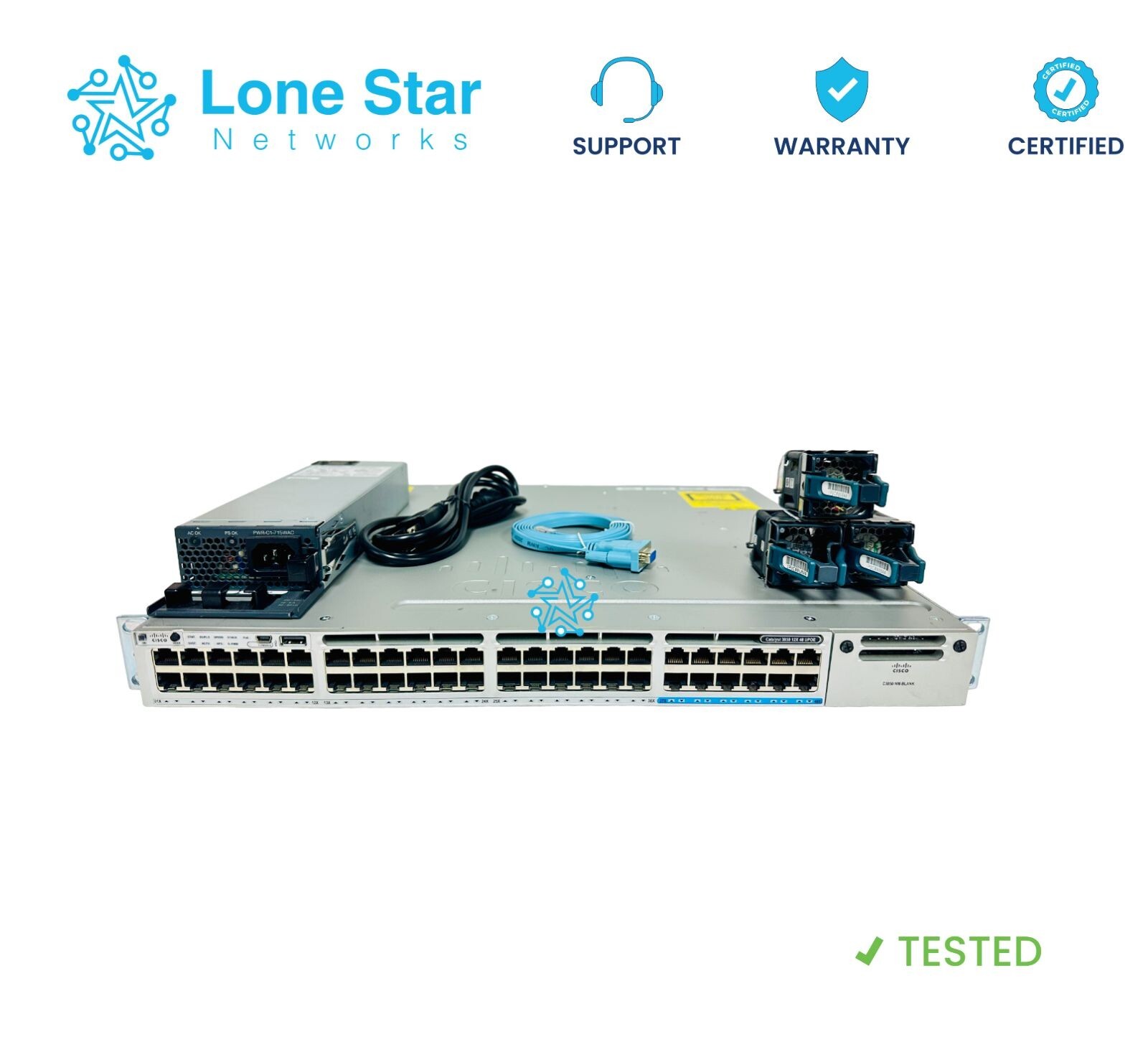 Cisco WS-C3850-12X48U-L 48x1G UPoE+ 12x10GbE RJ45-Lifetime Warranty