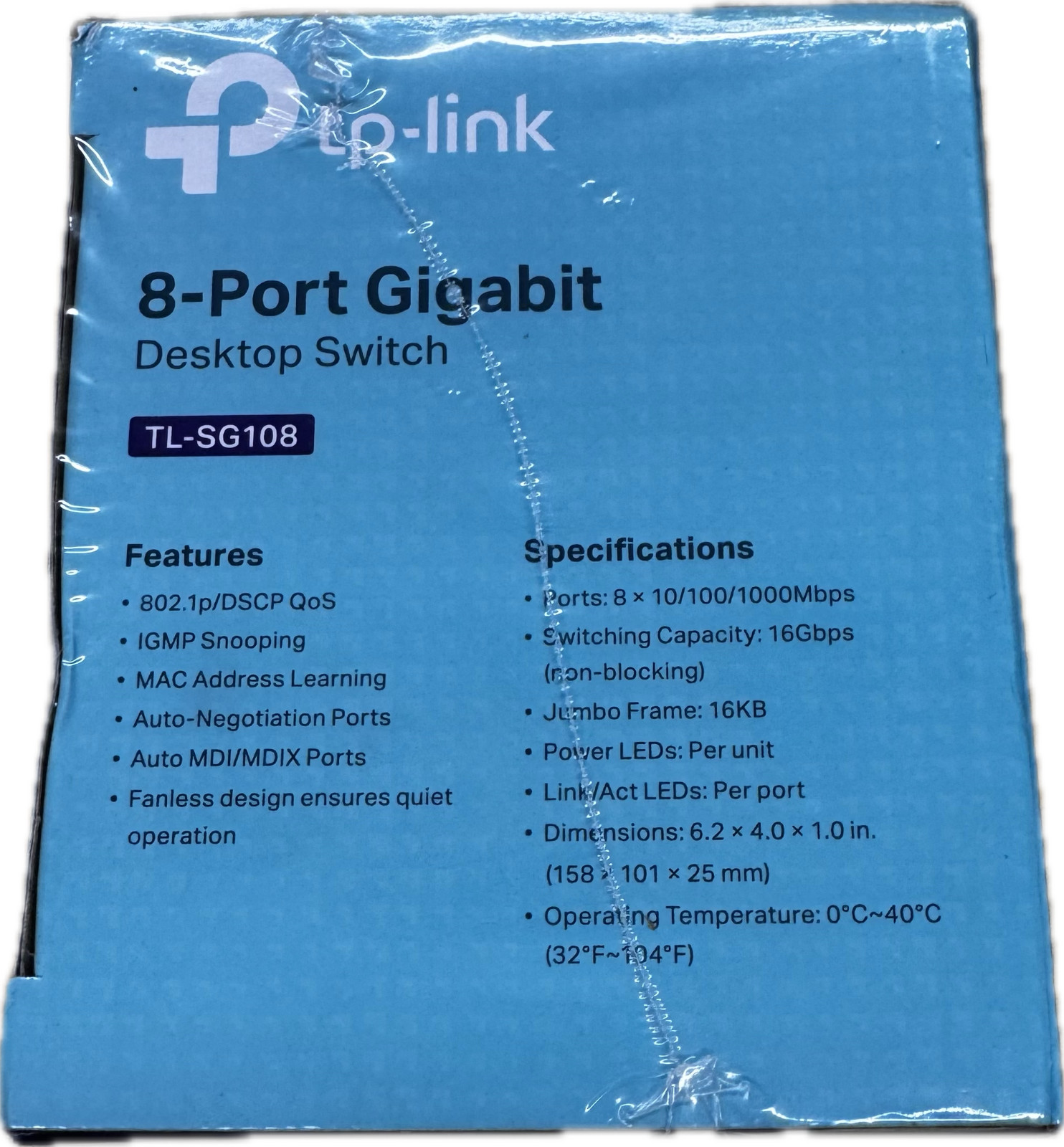 TP-LINK TL-SG108D 8-Port Gigabit Desktop Ethernet Network Switch New-Sealed