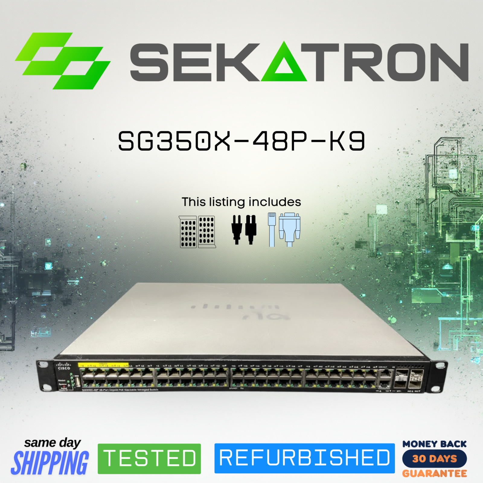 🔀 Cisco SG350X-48P-K9 48× Gigabit PoE+ • 4× 10GbE Uplinks ⚡FastShip