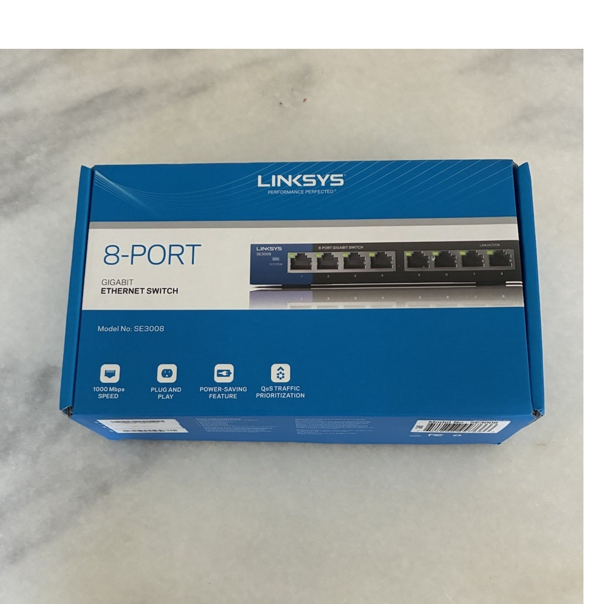 Linksys SE3008 8-Port Gigabit Unmanaged Ethernet Switch RJ-45 Wired 1000 Mbps