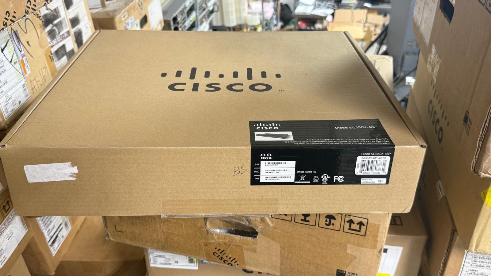 Cisco SG350X-48P-K9 48 port Gigabit Poe Stackable Network Switch OPEN BOX