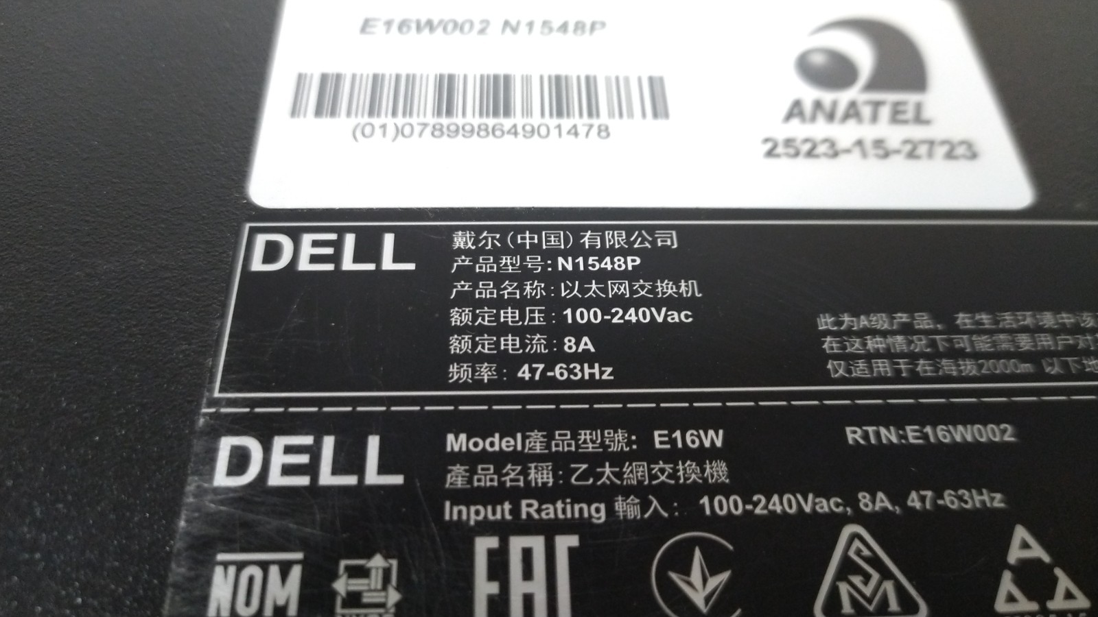 Dell N1548P 48-Port 1GbE PoE+ 4P SFP+ RJ45 Ethernet Networking Network Switch