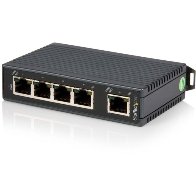 StarTech 5-Port Industrial Ethernet Switch – DIN Rail Mountable