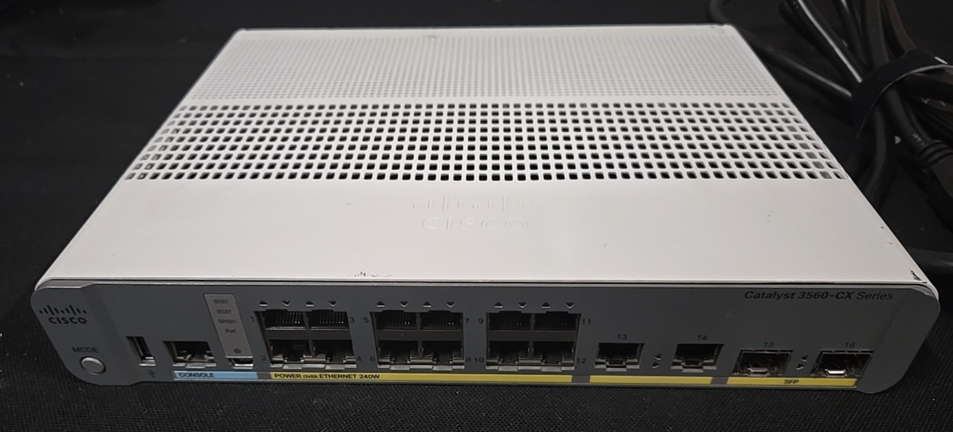 Cisco WS-C3560CX-12PD-S 16 Port Switch, 12x PoE+ 240W | Uplink 2x10Gb SFP+ 2x1GB