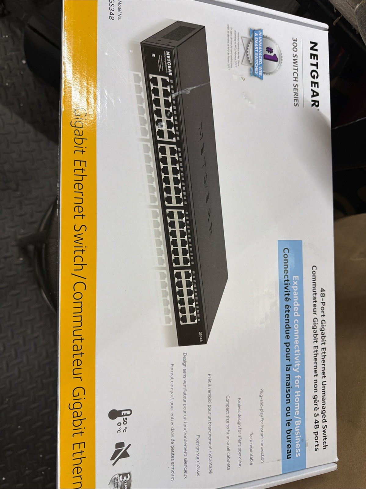 NETGEAR 300 Switch Series GS348-100NAS 48 Port Gigabit Ethernet Unmanaged