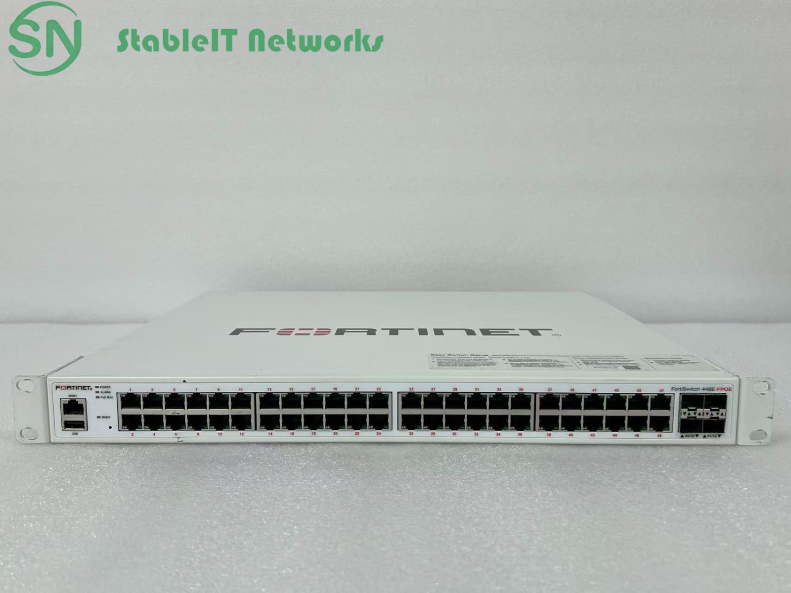 Fortinet FS-448E-FPOE 48x RJ45 PoE+& 4x 10G SFP+ Ports Layer 3 Managed Switch