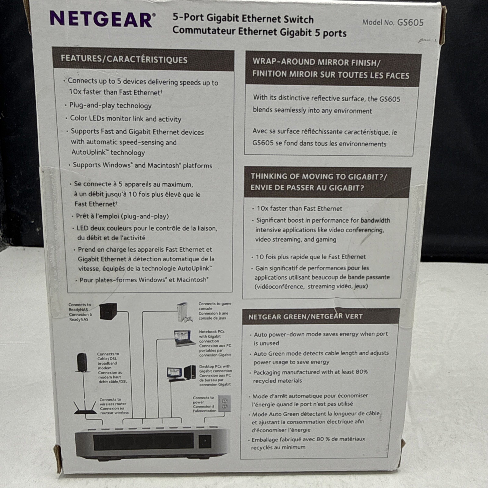 NETGEAR GS605v5 5-Port Gigabit Ethernet Switch (NEW IN BOX) Guaranteed