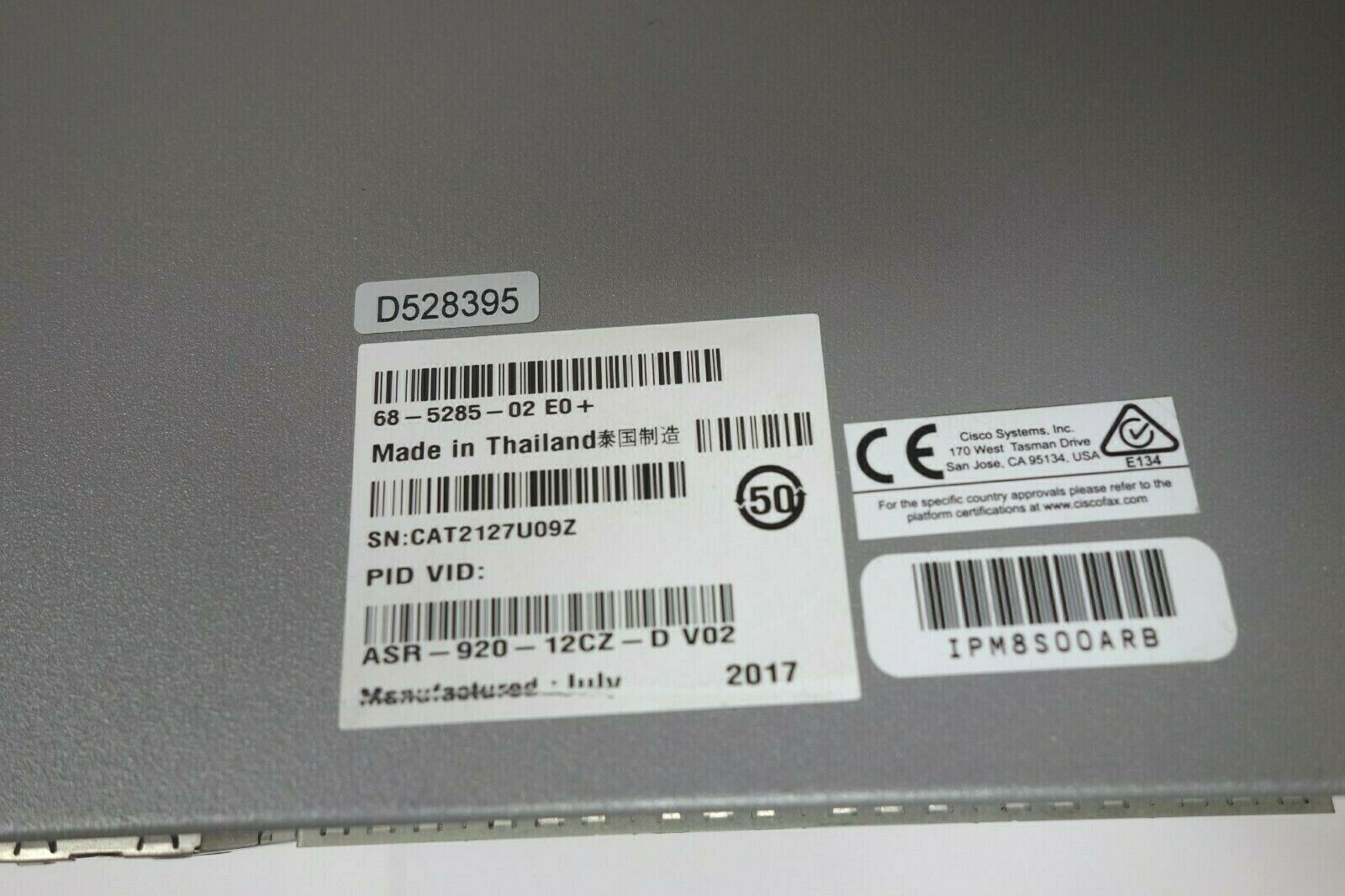 Cisco ASR-920-12CZ-D Aggregation Services Router