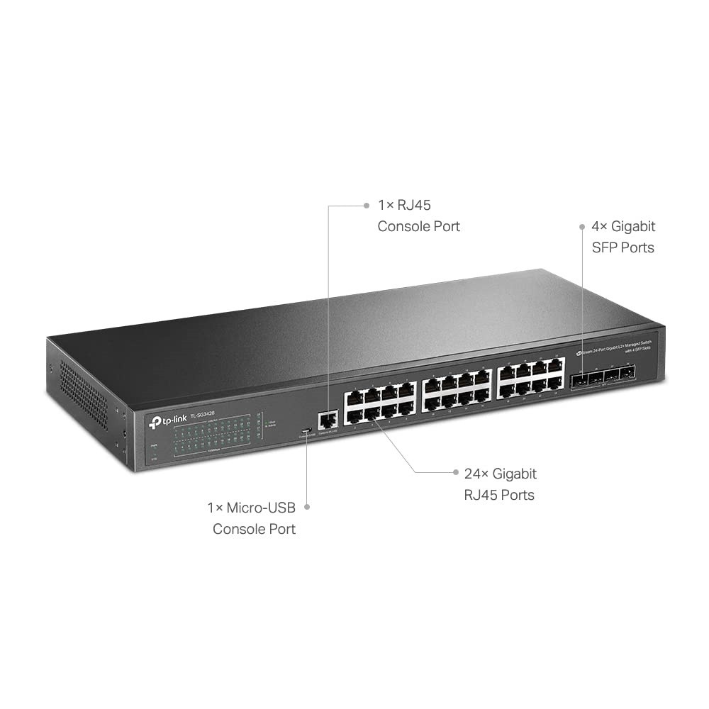 TP-Link TL-SG3428 24 Port Gigabit Switch with 4 SFP Slots Limited Lifetime