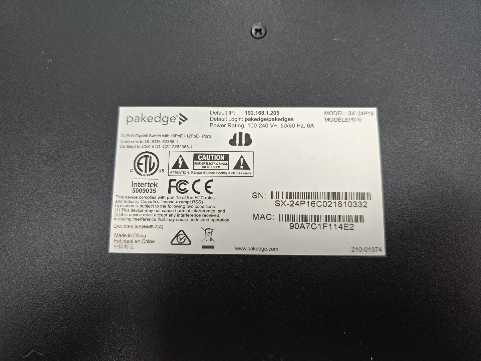 Pre Owned | Pakedge SX-24P16 Device & Software 24-Port Network Switch – Black