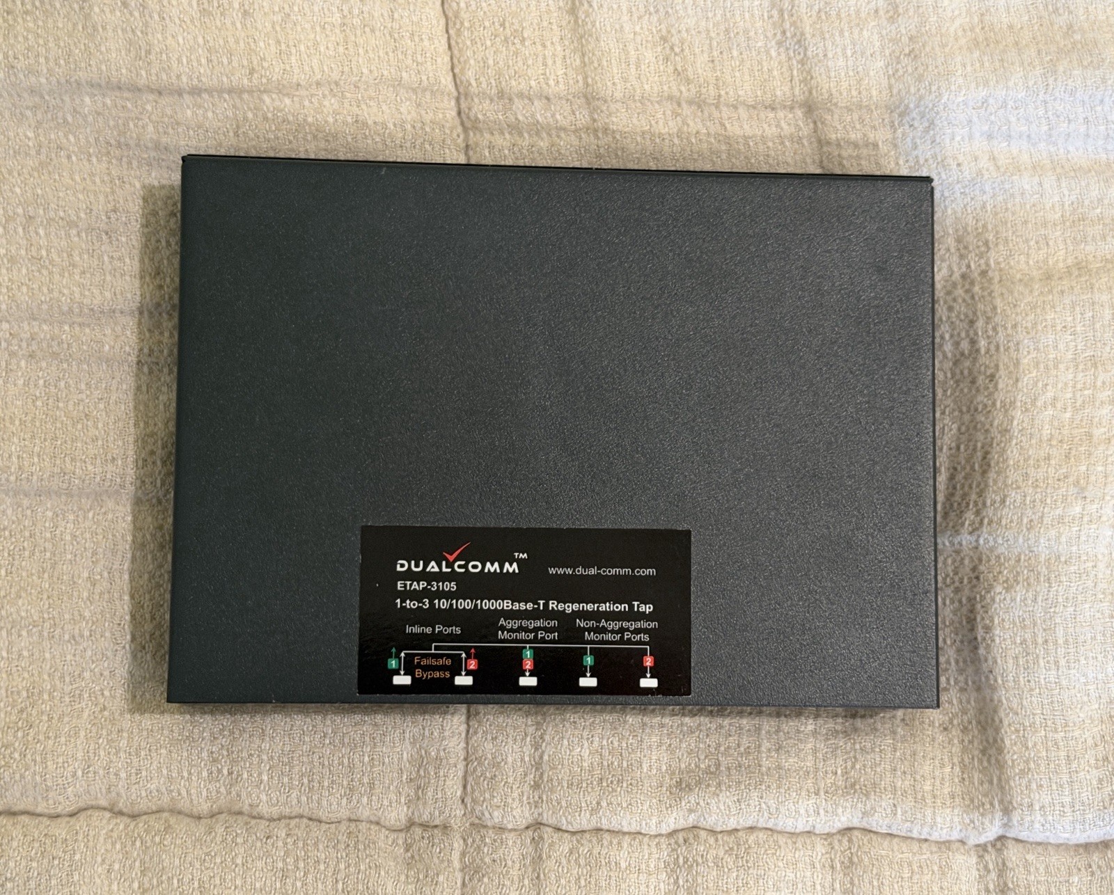 Dualcomm ETAP-3105 Failsafe 10/100/1000Base-T Network Regeneration Tap w/Adapter