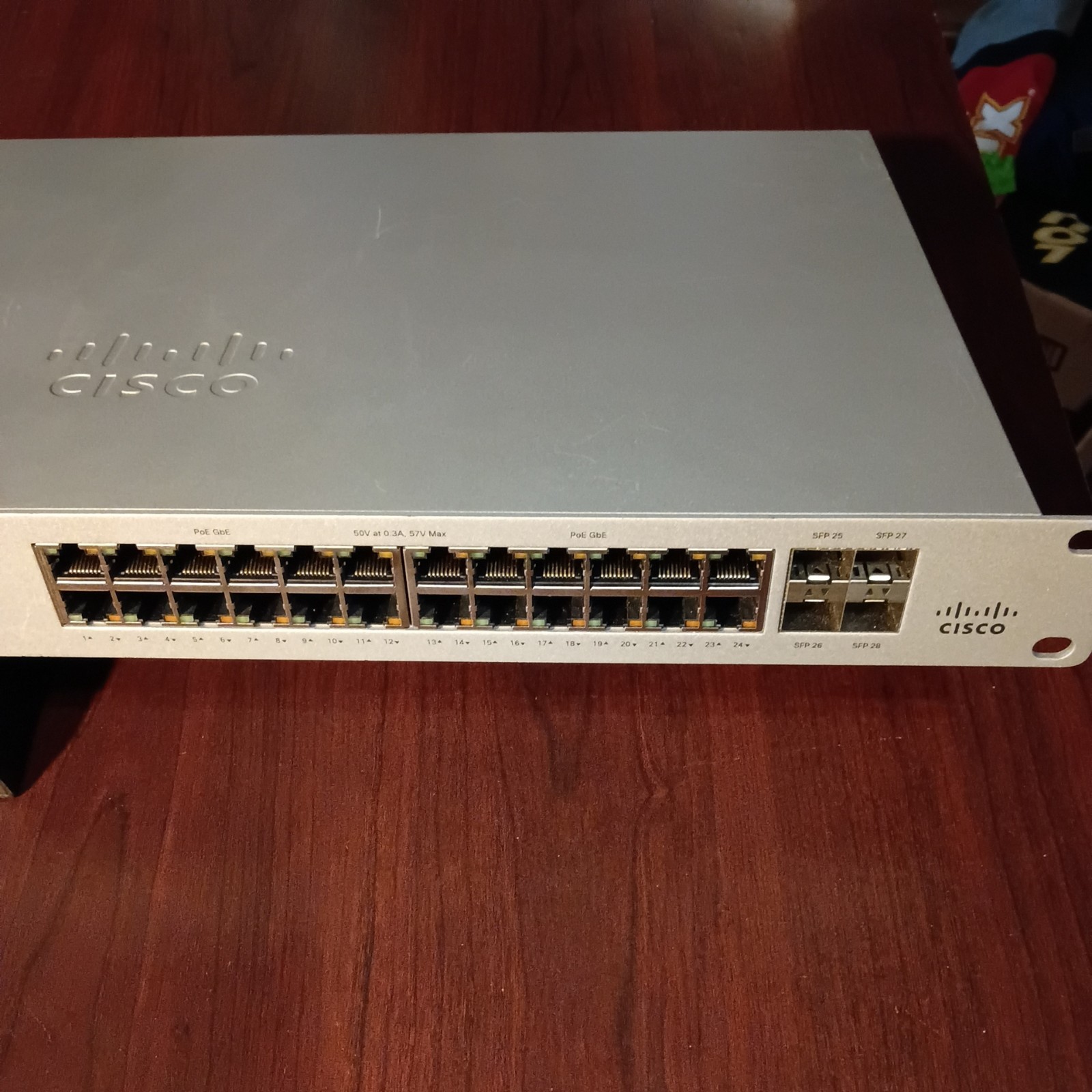 Cisco Meraki MS120-24P-HW 24x 1GB PoE+ RJ-45 4x 1GB SFP Unclaimed Switch