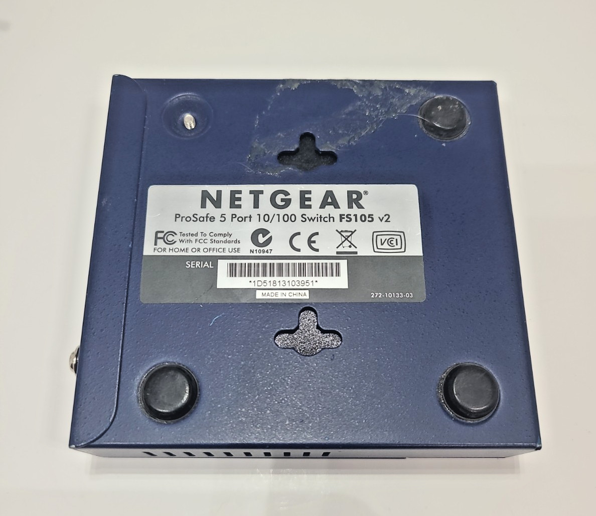 Netgear ProSafe FS105 5 Port Ethernet Switch W/ Power Adapter